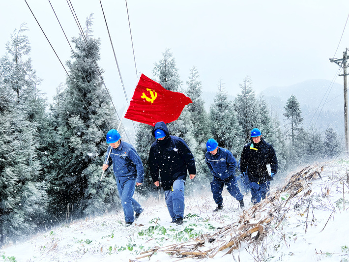关岭供电局对10千伏永城线线路进行覆冰观测.jpg